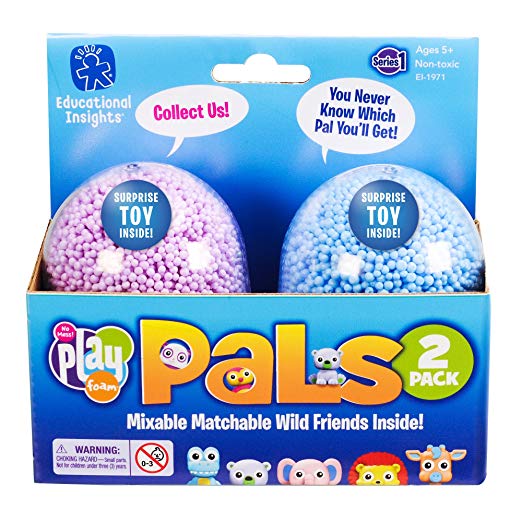 Educational Insights Playfoam Pals Wild Animals 2-Pack: Surprise Egg with Hidden Pal and Playfoam