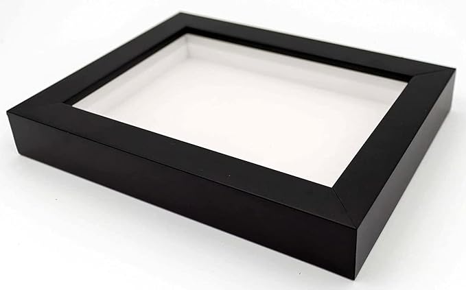 8x24 Shadow Box Frame Contemporary Black Finish | 1" Depth of Usable Space| Vertical or Horizontal Display | Interior Size 8x24 or 24x8 Inches| UV Resistant Acrylic, Acid-Free Backing, Wall Hangers |