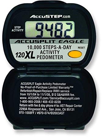 ACCUSPLIT AE120XL Certified Accurate Pedometer, Steps & Activity Timer