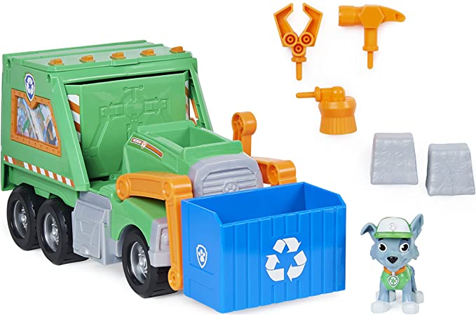 Paw Patrol, Rocky’s Reuse It Deluxe Truck with Collectible Figure and 3 Tools, for Kids Aged 3 and up