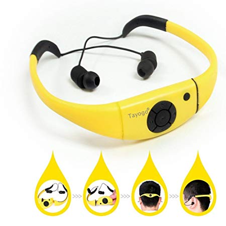 Tayogo Waterproof mp3 Player swimming, waterproof 8GB for Swimming Headset,sports headset, under Water Music Player