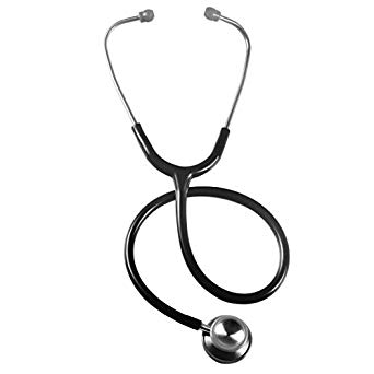 Primacare Stainless Steel Classic Stethoscope | Black Stethoscope with Dual-Head Chestpiece, No-Chill Rings & Ultra-Soft Eartips Premium Medical Supplies for Doctors, Nurses, Students, EMTs 30 Inches