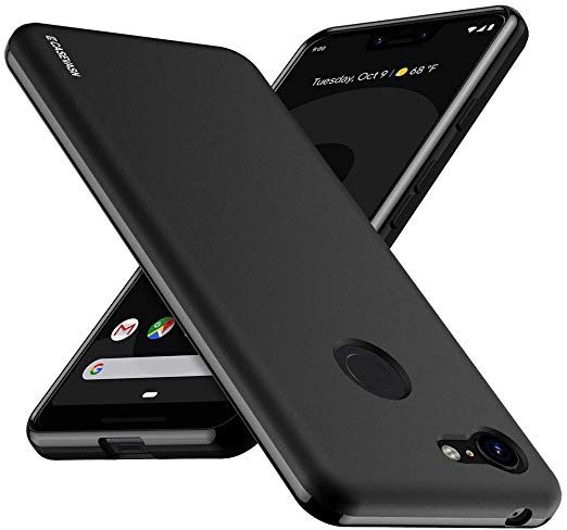 Google Pixel 3 XL Case, CASEVASN [Slim Thin] Anti-Scratches Flexible TPU Gel Rubber Soft Skin Silicone Protective Case Cover for Google Pixel 3 XL (Black)