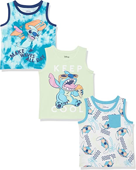 Spotted Zebra Disney | Marvel | Star Wars Boys and Toddlers' Sleeveless Tank Top T-Shirts, Pack of 3