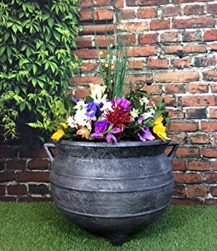 Victorian Garden & Lighting Company Witches Cauldron Garden Planter Large 18 Inch Cast Iron Effect