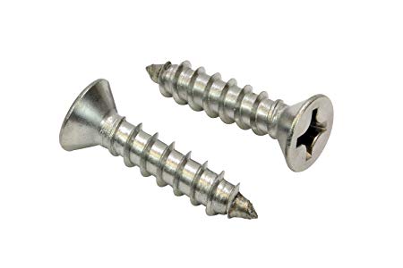 #12 X 1-1/4'' Stainless Flat Head Phillips Wood Screw, (25 pc), 18-8 (304) Stainless Steel Screw by Bolt Dropper