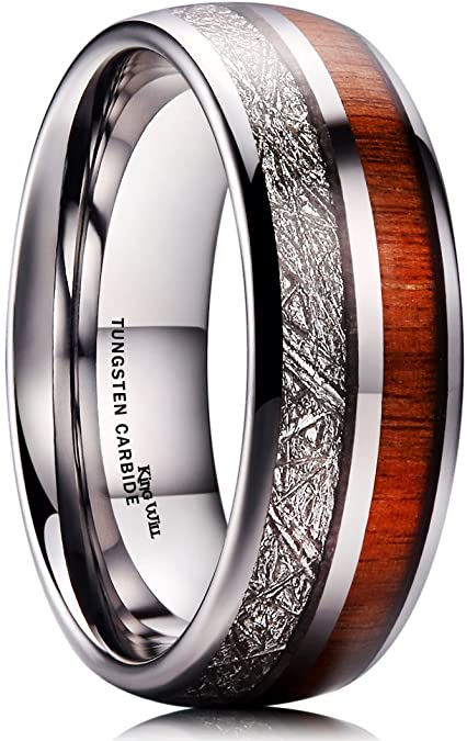 King Will 7mm 8mm Mens Tungsten Carbide Ring Engagement Band Polished Finish Comfort Fit