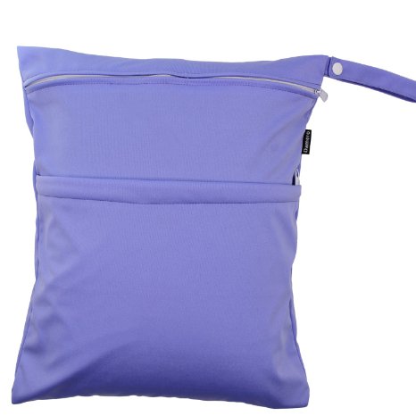 Damero Cute Travel Baby Wet and Dry Cloth Diaper Organizer Bag (Medium, Purple)