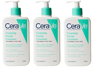 CeraVe Foaming Facial Cleanser, 3 Count