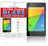 Asus Google Nexus 7 Screen Protector - Tempered Glass - Package Includes Microfiber Cleaning Wipe Installation Tips with Video - Retail Packaging - by TruShield