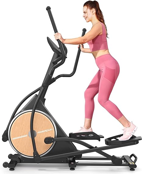 FEIERDUN Elliptical Machine, Cross Trainer for Home Use with Hyper-Quiet Electromagnetic Front Driving System, 32 Resistance Levels, 17IN Stride, 400LBS Weight Capacity