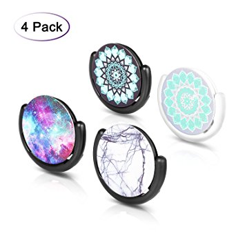 Emelon 4 Pack Multi-Function Holder Expanding Stand Grip For all Smartphones and tablet devices, Fashion Air Sac Cell Phone Holder (4 patterns )