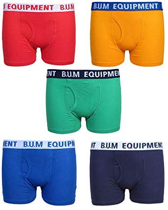 B.U.M. Equipment Boys 5 Pack Solid Boxer Briefs Underwear