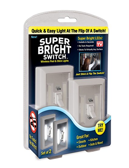 Super Bright Switch: Wireless Peel and Stick LED Lights - Tap Light, Touch, Night, Utility, Battery Operated, Under Cabinet, Shed, Kitchen, Garage, Basement