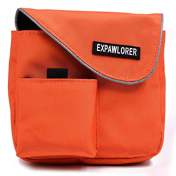 EXPAWLORER Portable Dog Training Treat Pouch Snacks Carrier for Walking,Traveling with Side Bag,Orange