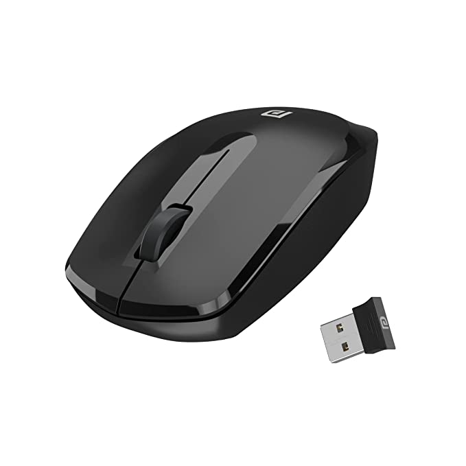 Portronics Toad 25 Wireless Optical Mouse with 2.4GHz, USB Nano Dongle, 1200 DPI Resolution, Optical Orientation for Laptops, Desktops & Macbooks(Black)