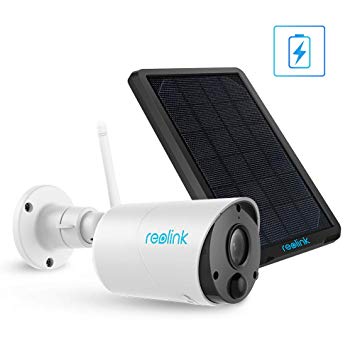 Reolink Battery Security Camera Solar Powered 1080P Wireless Surveillance System Outdoor Cloud Storage SD Socket Motion Alert Work with Google Assistant | Argus Eco with Solar Panel