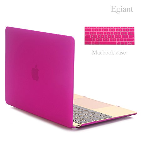 Egiant-Macbook 12 Inch Retina New Case(A1534) - Rubberized Hard Shell Protective Case With Soft Keyboard Skin Cover For Macbook 12 Inch With Retina Display(Wine)