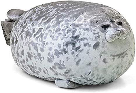 RUNYA Blob Seal Pillow Cute Chubby Seal Plush Toy Cotton Stuffed Animals