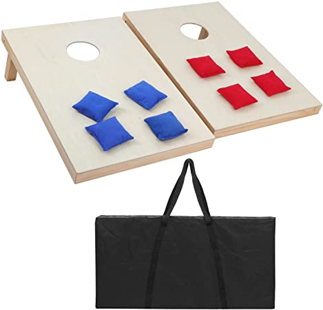 ZENY Wood Cornhole Sets Bean Bag Toss Cornhole Game Set Indoor Outdoor Backyard Games