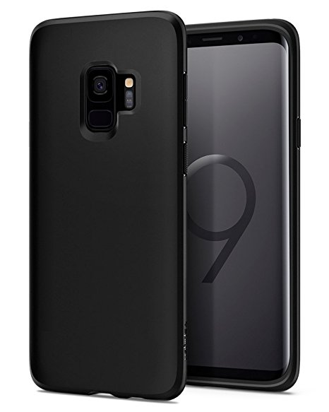 Galaxy S9 Case Spigen Liquid Crystal - Light but Durable Flexible Clear TPU Protection for Samsung Galaxy S9 (2018) - Matte Black