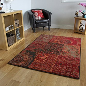 Milan Red, Brown, Orange & Grey Traditional Rug 1572-S52 - 8 Sizes