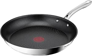 Tefal Infinite Pfanne Induktion 30 cm, Bratpfanne mit Antihaftversiegelung, Thermo-Signal bei idealer Brattemperatur, einfache Reinigung, für alle Herdarten geeignet, Premium-Edelstahl, H81507