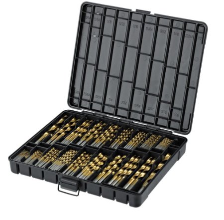 Titanium Drill Bit Set for Metal - 230pc Kit - Coated HSS - From 1/16" up to 1/2 Inch