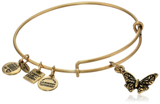 Alex and Ani Charity by Design Butterfly Charm Bangle Bracelet, 7.75"