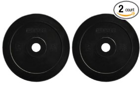 44SPORT Pair of 5 Pound Olympic Bumper Plates - Two All Polymer Rubber Technique Weights 5 lbs