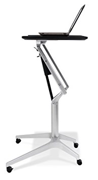 Unique Furniture 201-ESP Workpad Height Adjustable Laptop Cart Mobile Desk, with Espresso Top