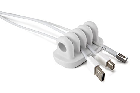 Quirky Cordies Desktop Cable Management for power cords and charging accessory cables (White)