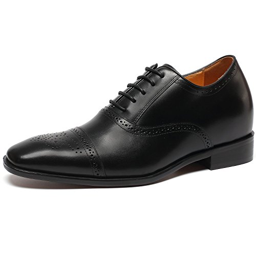 CHAMARIPA height Increasing Elevator Shoes 2.76'' Taller Men Wingtip Oxford Dress Shoes K6531-1