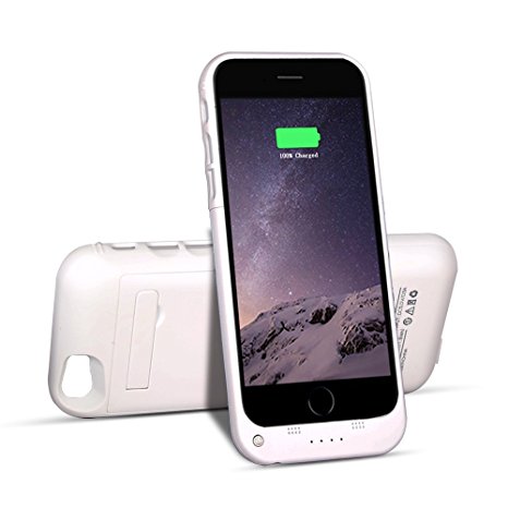 Btopllc Battery Charger Cases Power Bank for iPhone 6/6s, 3500mAh Portable Cell Phone Battery Charger Case Back Up Power Bank-White
