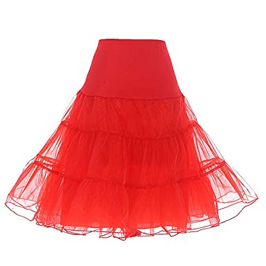 DRESSTELLS Women's Vintage Rockabilly Petticoat Skirt Tutu 1950s Underskirt