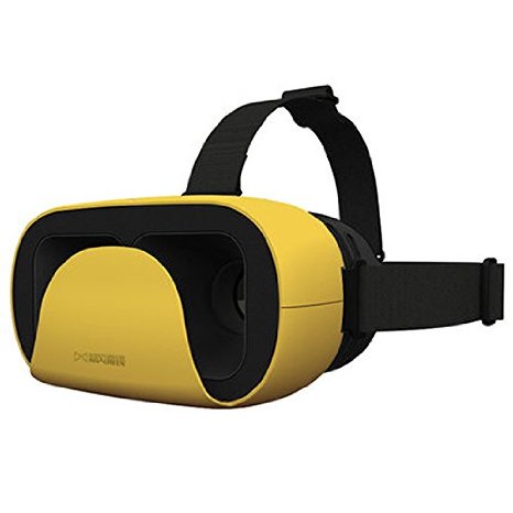 Uvistar 3D Glasses VR Virtual Reality Headset Adjust Cardboard Reality Present for 47 - 6 inch Smartphone Yellow