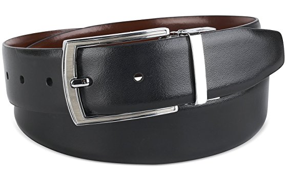 Savile Row Men's Dress Belt 35MM 1.5" wide Black Brown & Reversible