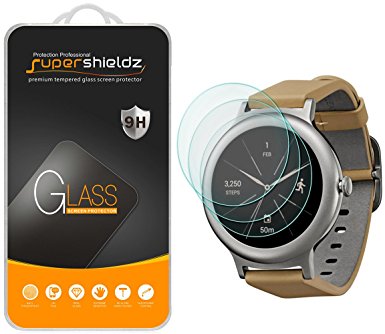 [3-Pack] Supershieldz for LG Watch Style Tempered Glass Screen Protector, Anti-Scratch, Anti-Fingerprint, Bubble Free, Lifetime Replacement Warranty