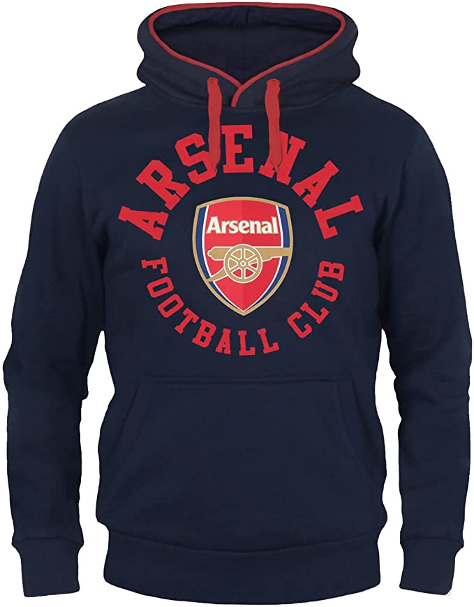 Arsenal FC Official Soccer Gift Mens Fleece Graphic Hoody Blue