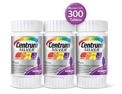 Centrum Silver Women (Triple Pack of 100-300 Tablets) Multivitamin/Multimineral Supplement Tablet, Vitamin D3, Age 50