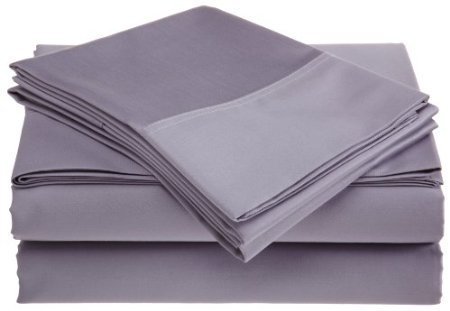 sheetsnthings California King size solid Lilac 100% Brushed Microfiber Super Soft Luxury Bed Sheet Set - Wrinkle Resistant