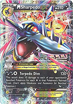 Pokemon Mega-Sharpedo-EX XY200 Jumbo Holo Rare Promo Edition Mega Sharpedo-EX Box Cards
