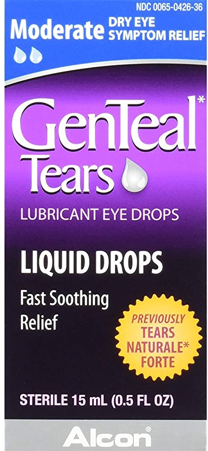 GenTeal Lubricant Eye Drops Moderate - .5 FL OZ, Pack of 2