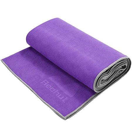 Reehut Hot Yoga Towel (72"x24") - Suede Bikram Towel for Workout, Fitness and Pilates
