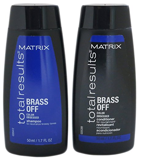 Matrix Total Results Brass Off TRAVEL SET: Shampoo and Conditioner (1.7 Oz Each)