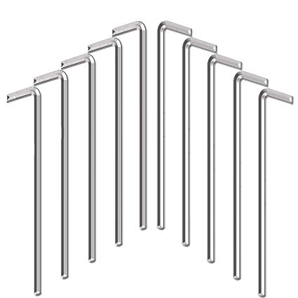 ABCCANOPY 9'' Galvanized Camping Tent Pegs Steel Patio Garden Stakes, Set of 10