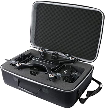 co2crea Hard Travel Case for Holy Stone HS700 FPV Drone 1080p HD Camera Live Video GPS Return Home RC Quadcopter (Black Case -Size 2)