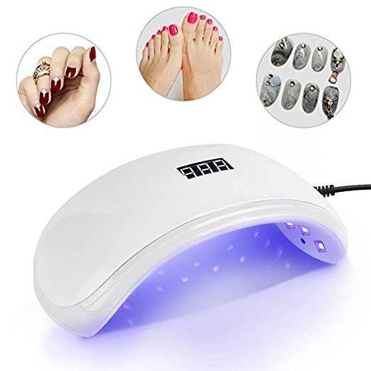 24W Gel Nail Lamp for Gel Nail Polish - Automatic Sensor, Quicker Drying, No Black Hands, Painless for Fingernail & Toenail Gels Based Polishes