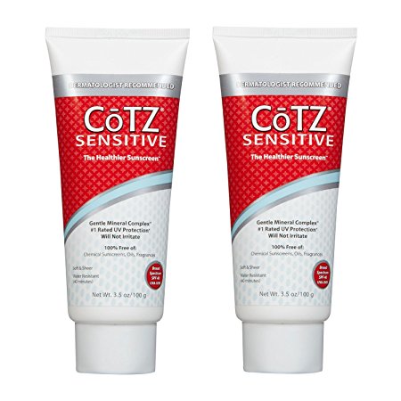 Cotz Spf 40 UVB/UVA Sunscreen for Sensitive Skin 3.5 ounce, Pack of 2