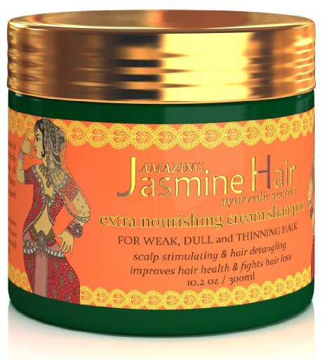 Amazing Jasmine Hair Cream Shampoo/Cleansing Conditioner Nourishing Anti-Hair Loss For Kinky, Dull and Thinning Hair 10 Oz/ 300 Ml